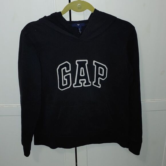 GAP Factory black  sweatshirt hoodie with Kangaroo pocket Sz S EUC - Picture 1 of 5